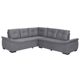 Sofá de Canto 4 Lugares Suede New Alphaville Cinza Sofá Casa - 1