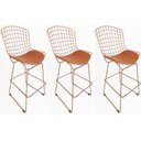 Ver imagem 1 de Kit 3 Banquetas BERTOIA Cobre altura 70cm - Direto de Fábrica