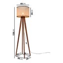 Ver imagem 4 de Luminária De Chão Madri Cúpula Indiana Pés De Madeira Maciça - Palha/Marrom