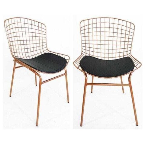 Kit 2 Cadeiras para cozinha BERTÓIA cobre assento preto tubular - Direto de Fábrica