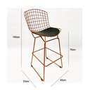 Ver imagem 6 de Kit 3 Banquetas BERTOIA cobre assento preto altura 70cm - Direto de Fábrica
