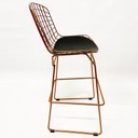 Ver imagem 4 de Kit 3 Banquetas BERTOIA cobre assento preto altura 70cm - Direto de Fábrica