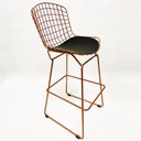 Ver imagem 3 de Kit 3 Banquetas BERTOIA cobre assento preto altura 70cm - Direto de Fábrica