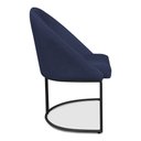 Ver imagem 5 de Kit 08 Cadeiras Poltrona de Jantar Bela Suede Azul Marinho Base Metálica Industrial Preto -