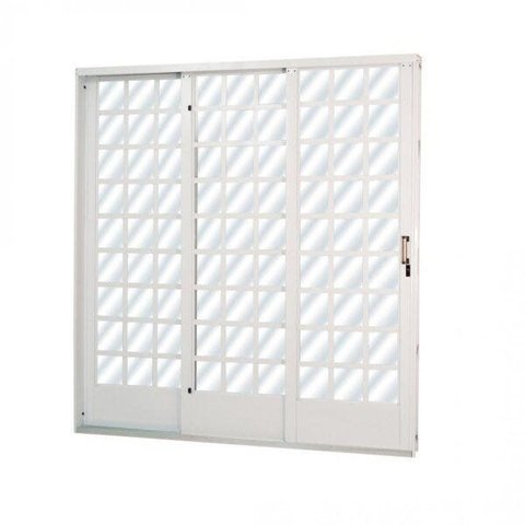 Porta de Aço de Correr 215x160cm Minas Sul MGM Abertura Direita Branco