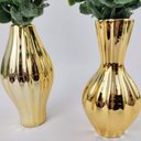 Ver imagem 3 de Vasinho Dourado 12x3,5cm Vaso Kit 2pç com Planta Decoração