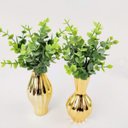 Ver imagem 2 de Vasinho Dourado 12x3,5cm Vaso Kit 2pç com Planta Decoração