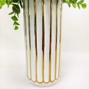 Ver imagem 4 de Vaso Alto Decorativo Branco Dourado 23x9cm Decoração