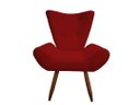 Ver imagem 2 de Kit 2 Poltronas Decorativa Emilia Suede Vermelho Pés Madeira Ms Decor