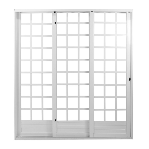 Porta de Aço de Correr 215x200cm Minas Sul MGM Abertura Direita Branco