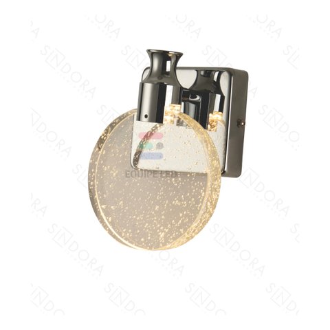 Arandela Led Cristal Vidro Redondo Bolhas Moderna 7w