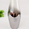 Vaso Grafite Prata Decorativo Espelhado 27x9cm Vidro Degradê - 3