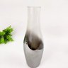 Vaso Grafite Prata Decorativo Espelhado 27x9cm Vidro Degradê - 2