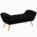 Ver imagem 2 de Recamier Estofada Casal King Size Ayla Veludo Preto