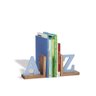 APARADOR DE LIVROS SUPORTE EM MADEIRA BIBLIOCANTO A-Z AZUL ALFABETO APOIADOR PORTA JOGOS INFANTIL - 1