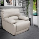 Ver imagem 1 de Poltrona do Papai Reclinável Elétrico Power Touch Small Asmará Couro Off White G43 - Gran Belo