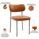 Ver imagem 3 de Kit 04 Cadeiras para Sala de Jantar Melina Base Arena L02 Couríssimo Canela - Lyam Decor