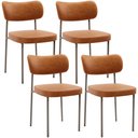 Ver imagem 1 de Kit 04 Cadeiras para Sala de Jantar Melina Base Arena L02 Couríssimo Canela - Lyam Decor