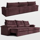 Ver imagem 7 de Sofá Retrátil e Reclinável 3,90m com Molas e Espuma D33 Thunder Velusoft Vinho Cama Inbox