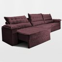 Ver imagem 6 de Sofá Retrátil e Reclinável 3,90m com Molas e Espuma D33 Thunder Velusoft Vinho Cama Inbox