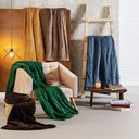 Ver imagem 3 de Manta Veludo Luxo Decorativa Mostarda