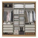 Ver imagem 2 de Guarda Roupa Casal Malaga Glass 2 Portas Capuccino Off White Acetinado - Thb