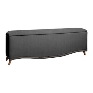 Calçadeira Sapateira Baú Holanda 1,95 Linho Cinza Escuro - Star Confort