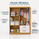 Ver imagem 5 de Roupeiro para Quarto Infantil Gael 4 Portas 2 Gavetas Mobilihouse