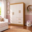 Ver imagem 2 de Roupeiro para Quarto Infantil Gael 4 Portas 2 Gavetas Mobilihouse