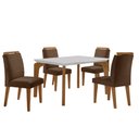 Ver imagem 2 de Sala de Jantar Mesa Liz 120cm em Mdf Canto Reto e 4 Cadeiras Athenas Moderna
