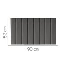 Ver imagem 2 de Painel Estofada Líbia 90CM Solteiro Suede Cinza Escuro - D A DECOR