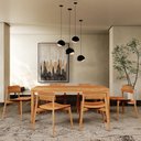 Ver imagem 2 de Conjunto Jantar Nature 6 Lugares MDF Pinus Rústico Claro 180cm Finestra Móveis
