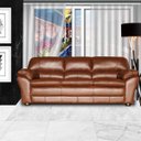 Ver imagem 6 de Sofá 3 Lugares Sala de Estar Pés Madeira 2,12M Laura Couro Caramelo - Gran Belo