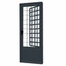Porta de Aço com Postigo Grade Quadriculada Minas Sul Primer 217 x 85 x 12cm Mgm - 1