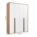 Ver imagem 2 de Guarda-Roupa Infantil MDF 4 Portas Modulados Branco/Mel