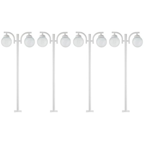 Kit 4 Postes Luminária para Praça Jardim 2m Branco Alumínio E27 Global Dital Iluminação Externa