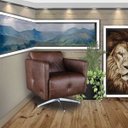 Ver imagem 6 de Kit 4 Poltronas Giratória para Sala de Estar Astana Couro Tabaco - Gran Belo