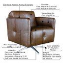 Ver imagem 2 de Kit 4 Poltronas Giratória para Sala de Estar Astana Couro Marrom Bicolor - Gran Belo