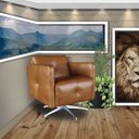 Ver imagem 6 de Kit 4 Poltronas Giratória para Sala de Estar Astana Couro Marrom - Gran Belo