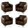Kit 4 Poltronas Giratória para Sala de Estar Astana Couro Capucino - Gran Belo - 1