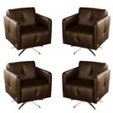 Ver imagem 1 de Kit 4 Poltronas Giratória para Sala de Estar Astana Couro Capucino - Gran Belo