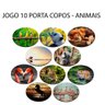 Jogo 10 Porta Copos Animais Floresta Natureza Neoprene - 2