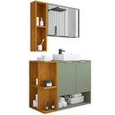 Ver imagem 1 de Gabinete Espelheira e Cuba Branca 70 Cm Ibiza Pistache Naturalle Bechara