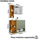 Ver imagem 3 de Gabinete Espelheira e Cuba Branca 70 Cm Ibiza Pistache Naturalle Bechara