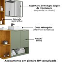 Ver imagem 5 de Gabinete Espelheira e Cuba Branca 70 Cm Ibiza Pistache Naturalle Bechara