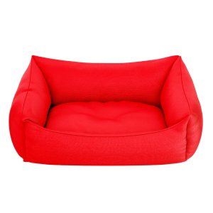 Kit Pet Com Cama Cachorro Gato M 57X37 Vermelho Lisa