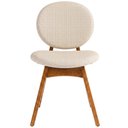 Ver imagem 2 de Cadeira para Sala de Jantar Cozinha Estofada Rattan Ibis L02 Linho Palha - Lyam Decor