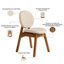 Ver imagem 6 de Cadeira para Sala de Jantar Cozinha Estofada Rattan Ibis L02 Linho Palha - Lyam Decor
