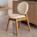 Ver imagem 4 de Cadeira para Sala de Jantar Cozinha Estofada Rattan Ibis L02 Linho Palha - Lyam Decor