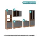 Ver imagem 6 de Cozinha Milla Mood 15 Portas 3 Gavetas MDF-MDP 340cm Cinza com Nogal e Titânio Móveis Carraro